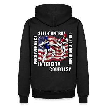 Taekwondo - Sweat à capuche Premium bio Homme - noir - Dos - Nico (187cm)