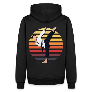 Taekwondo - Sweat à capuche Premium bio Homme - noir - Dos - Nico (187cm)
