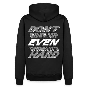 Positive Thinking Self Care Motivational Mindset Q - Männer Premium Bio Hoodie - Schwarz - Hinten - Nico (187cm)