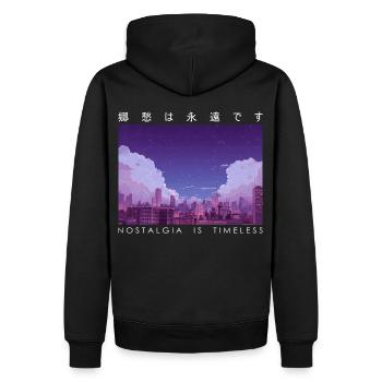Nostalgia Is Timeless Retro Japanese Vintage Stree - Männer Premium Bio Hoodie - Schwarz - Hinten - Nico (187cm)