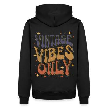 Vintage Vibes Only Groovy Style Classic Retro Aest - Männer Premium Bio Hoodie - Schwarz - Hinten - Nico (187cm)