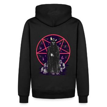 Mort, Monstre, Horreur, Fantaisie, Démon, Mort, Halloween - Sweat à capuche Premium bio Homme - noir - Dos - Nico (187cm)