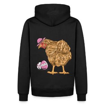 Huhn Federvieh Geflügel Ostereier Ei Hühnerhof - Männer Premium Bio Hoodie - Schwarz - Hinten - Nico (187cm)