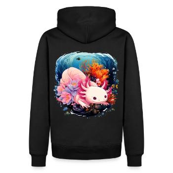 axolotl - Sweat à capuche Premium bio Homme - noir - Dos - Nico (187cm)