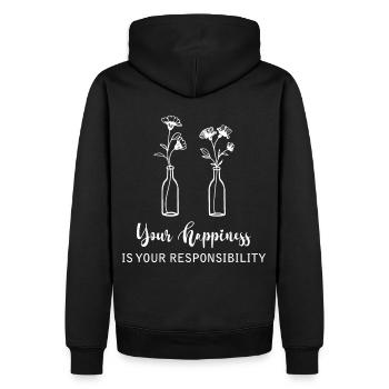 Minimal Line Art Bohemian Minimalist Positive Thin - Männer Premium Bio Hoodie - Schwarz - Hinten - Nico (187cm)
