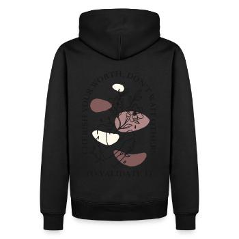 Floral Woman Line Drawing Art Inspirational Quote - Männer Premium Bio Hoodie - Schwarz - Hinten - Nico (187cm)