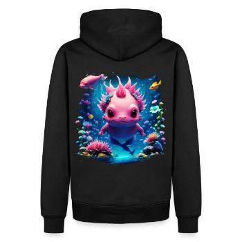 axolotl - Sweat à capuche Premium bio Homme - noir - Dos - Nico (187cm)