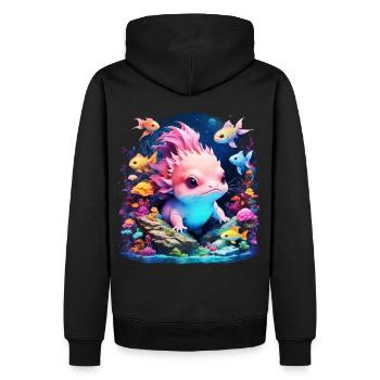 axolotl - Sweat à capuche Premium bio Homme - noir - Dos - Nico (187cm)