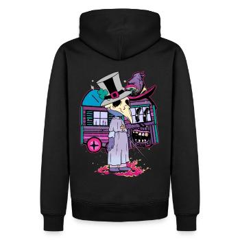 Sorcier Sorcellerie Sorcières Fantaisie Magie Corbeau Magique - Sweat à capuche Premium bio Homme - noir - Dos - Nico (187cm)