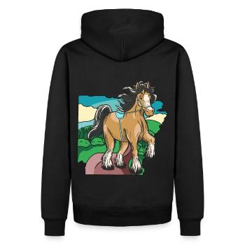 Equitation cavalier cavalier enfant poney enfants - Sweat à capuche Premium bio Homme - noir - Dos - Nico (187cm)