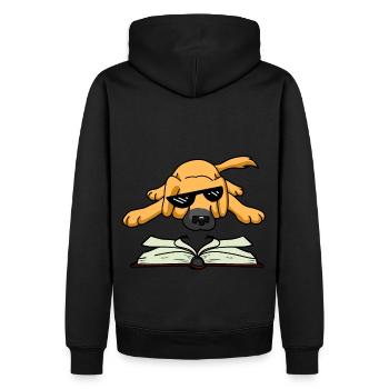 Meme chien lire livre animaux enfants enfants chiens - Sweat à capuche Premium bio Homme - noir - Dos - Nico (187cm)