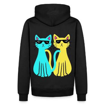 Ukraine Hauskatzen Katze Tierfreund Kind Meme Tier - Männer Premium Bio Hoodie - Schwarz - Hinten - Nico (187cm)