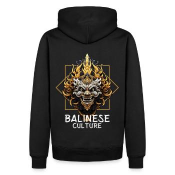 Vintage Balinese Barong Mask Bali Indonesia Travel - Männer Premium Bio Hoodie - Schwarz - Hinten - Nico (187cm)