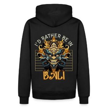 I'd Rather Be In Bali Indonesia Balinese Barong Ma - Männer Premium Bio Hoodie - Schwarz - Hinten - Nico (187cm)