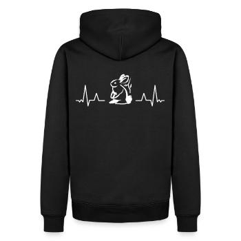 Rabbit Heartbeat Bunny Lover Heart Pulse Rate - Männer Premium Bio Hoodie - Schwarz - Hinten - Nico (187cm)