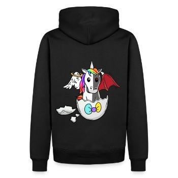 Baby Unicorn Birth Angel Devil Satanic Egg - Men’s Premium Organic Hoodie - black - Back - Nico (187cm)