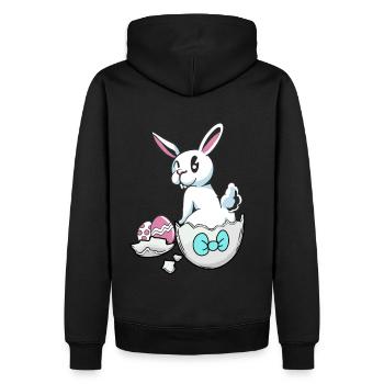 Pâques lapin coquille d’oeuf oeufs oeufs de Pâques oeufs d’enfant oeuf - Sweat à capuche Premium bio Homme - noir - Dos - Nico (187cm)