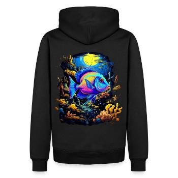 Skalar - Männer Premium Bio Hoodie - Schwarz - Hinten - Nico (187cm)
