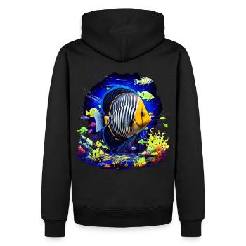 Skalar - Männer Premium Bio Hoodie - Schwarz - Hinten - Nico (187cm)