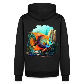 Skalar - Männer Premium Bio Hoodie - Schwarz - Hinten - Nico (187cm)