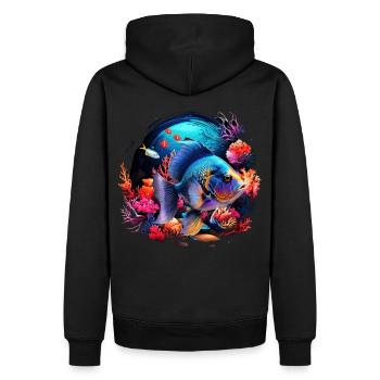 Skalar - Männer Premium Bio Hoodie - Schwarz - Hinten - Nico (187cm)