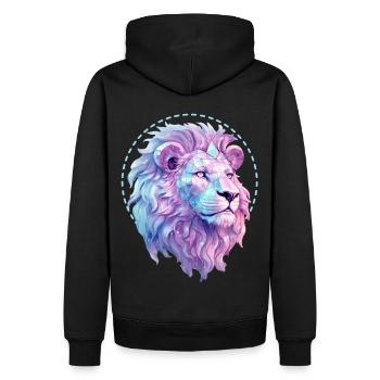 Astrology Leo Zodiac Sign Geometric Lion August - Männer Premium Bio Hoodie - Schwarz - Hinten - Nico (187cm)