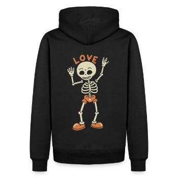 Tanzendes Skelett Totenkopf Love Halloween - Männer Premium Bio Hoodie - Schwarz - Hinten - Nico (187cm)
