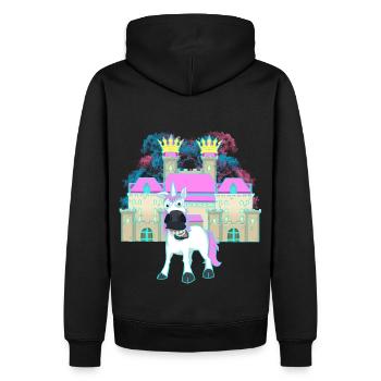 Château Roi Fable Licorne Conte De Fées Personnage Enfant Château - Sweat à capuche Premium bio Homme - noir - Dos - Nico (187cm)