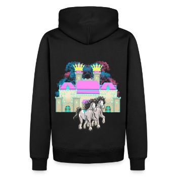 Schloss Märchen Pferd Könighaus König Mittelalter - Männer Premium Bio Hoodie - Schwarz - Hinten - Nico (187cm)