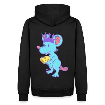 Rongeur, Rat, Fromage, Roi, Souris, Animaux Domestiques, Enfant - Sweat à capuche Premium bio Homme - noir - Dos - Nico (187cm)