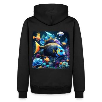 Skalar - Männer Premium Bio Hoodie - Schwarz - Hinten - Nico (187cm)