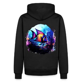 Skalar - Männer Premium Bio Hoodie - Schwarz - Hinten - Nico (187cm)