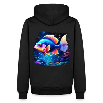 Skalar - Männer Premium Bio Hoodie - Schwarz - Hinten - Nico (187cm)