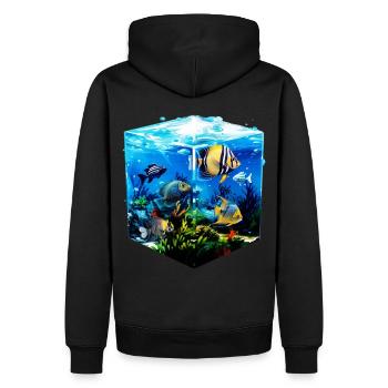 Skalar - Männer Premium Bio Hoodie - Schwarz - Hinten - Nico (187cm)