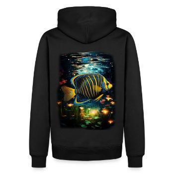 Skalar - Männer Premium Bio Hoodie - Schwarz - Hinten - Nico (187cm)