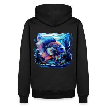 Skalar - Männer Premium Bio Hoodie - Schwarz - Hinten - Nico (187cm)