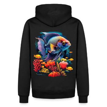 Skalar - Männer Premium Bio Hoodie - Schwarz - Hinten - Nico (187cm)