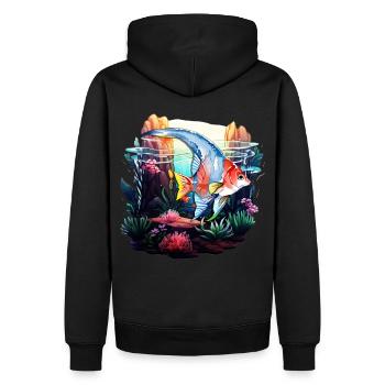 Skalar - Männer Premium Bio Hoodie - Schwarz - Hinten - Nico (187cm)