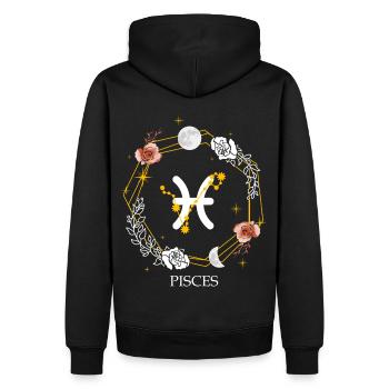 Pisces Astrology Zodiac Sign Horoscope Constellati - Männer Premium Bio Hoodie - Schwarz - Hinten - Nico (187cm)