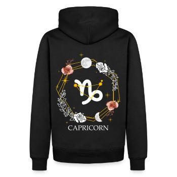 Capricorn Aquarius Constellation Sign Astrology Zo - Männer Premium Bio Hoodie - Schwarz - Hinten - Nico (187cm)