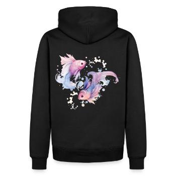 Pisces Zodiac Sign February March Birthday Astrolo - Männer Premium Bio Hoodie - Schwarz - Hinten - Nico (187cm)