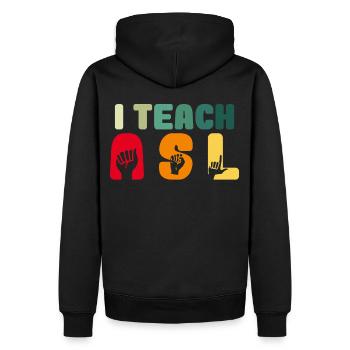 American Sign Language Sped Teacher Vintage Finger - Männer Premium Bio Hoodie - Schwarz - Hinten - Nico (187cm)