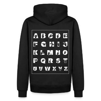 ABC Sign Language Alphabet Teacher ASL Fingerspell - Männer Premium Bio Hoodie - Schwarz - Hinten - Nico (187cm)