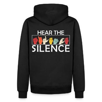 Inspirational Fingerspelling ASL Sign Language Ret - Männer Premium Bio Hoodie - Schwarz - Hinten - Nico (187cm)