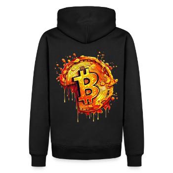 Bitcoin Pizza Day Funny Crypto Currency Trading - Männer Premium Bio Hoodie - Schwarz - Hinten - Nico (187cm)