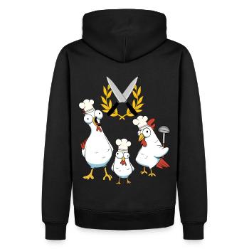 Amateur Cuisiniers Poulets Volaille Cuisinier Restaurant Local - Sweat à capuche Premium bio Homme - noir - Dos - Nico (187cm)
