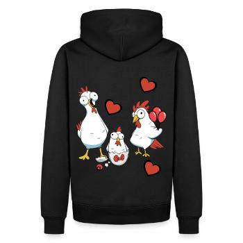 Schwangerschaft Geburt Familie Huhn Eierschale Ei - Männer Premium Bio Hoodie - Schwarz - Hinten - Nico (187cm)