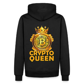 Crypto Queen Cryptocurrency Trader Blockchain Bitc - Männer Premium Bio Hoodie - Schwarz - Hinten - Nico (187cm)