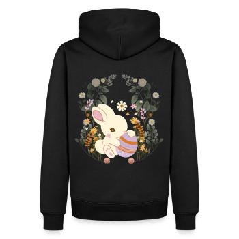 Pâques, Lapin De Pâques, Oeuf De Pâques, Nature, Enfant, Bébé - Sweat à capuche Premium bio Homme - noir - Dos - Nico (187cm)