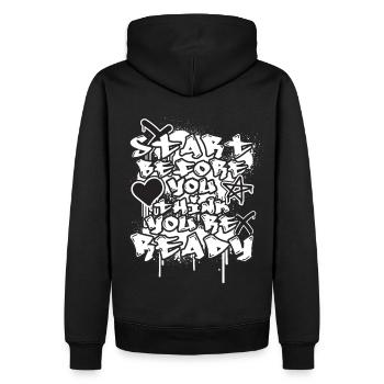 Motivational Positive Quote Graffiti Hip Hop Urban - Männer Premium Bio Hoodie - Schwarz - Hinten - Nico (187cm)